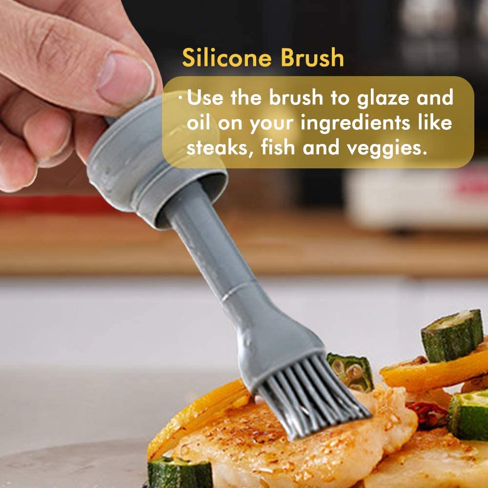 Silicone Oil Brush Set Olive Oil Dispenser Bottle with Brush,BBQ Oil Bottle Used for Outdoor Barbecue