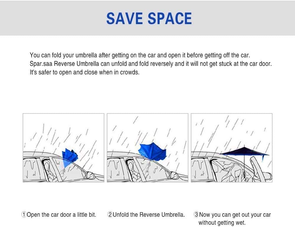 Double Layer Inverted Umbrella with C-Shaped Handle