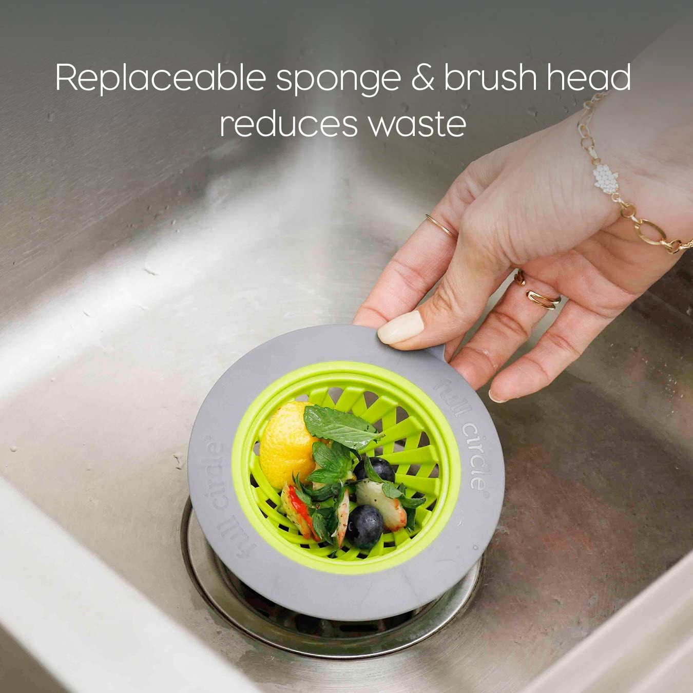 Sinksational Sink Strainer with Stopper, Green