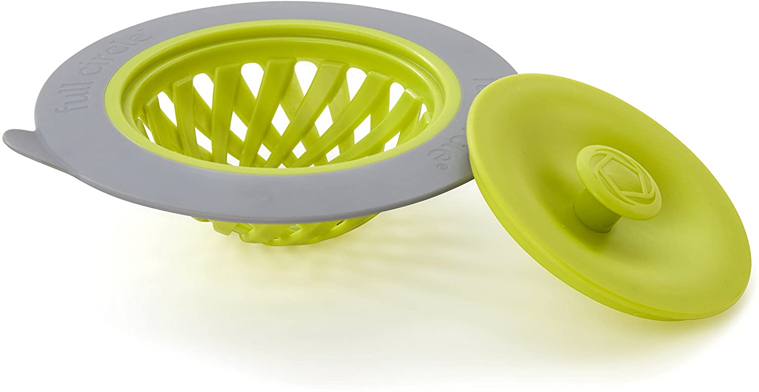 Sinksational Sink Strainer with Stopper, Green