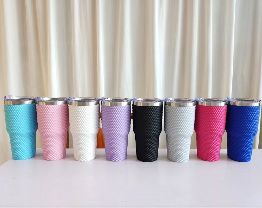 New Plastic 30oz Double Walled Studded Tumbler